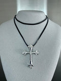 Mother Crucifix on leather