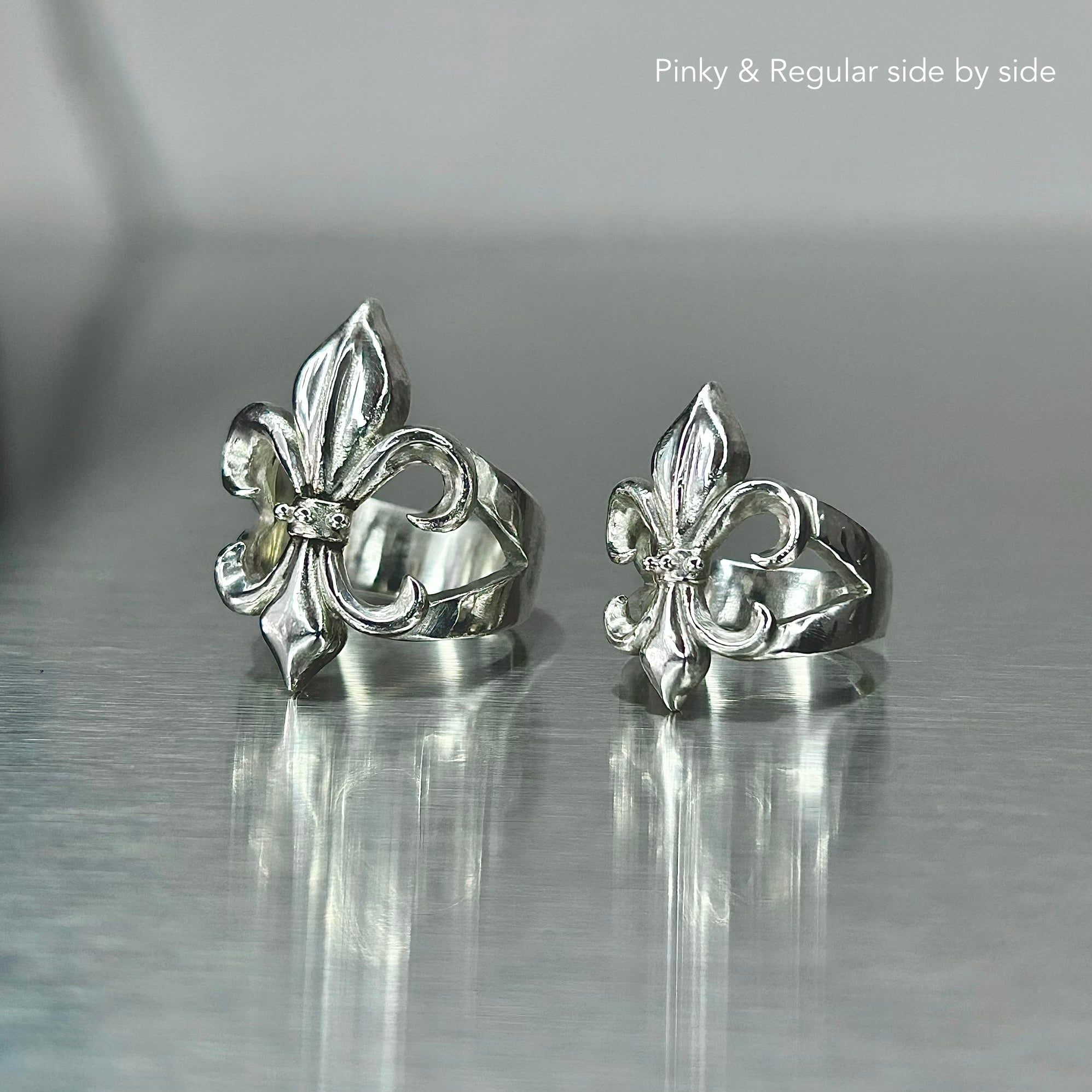 Fleur de Lis Pinky Ring